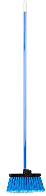 Carlisle FoodService Products 3686314 Duo-Sweep Light-Weight Flagged Industrial Lobby Broom with Metal Threaded Handle, Blue 53 inch x 11 inch