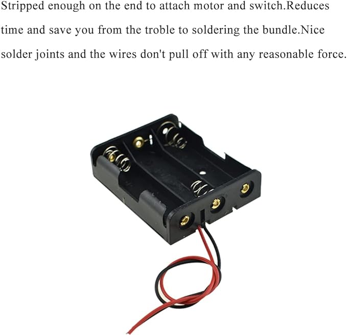 HAHIYO 4.5V AA Battery Holder Bundle Series with Wire Sturdy Clapm Flexible Springs Contact Build-in Harnesses Batteries Black Case Easy Install 6 Pieces for Wall Clocks Ham Radio Kids Toys