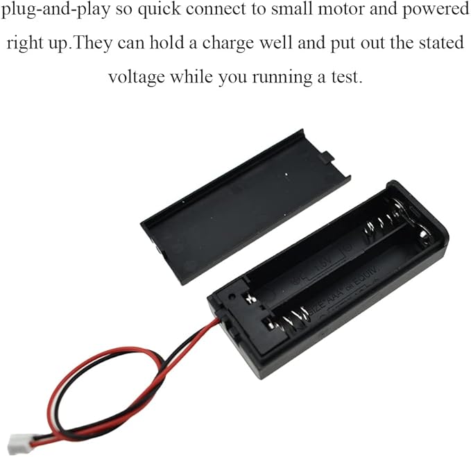 HAHIYO 2xAAA Battery Holder with JST Connector Portable Supply Quick Swap Securely Lids Convenient On/Off Switch Plastic Batteries Storage Box Case 4 Pieces for LED Christmas Light RC Plane Mordel
