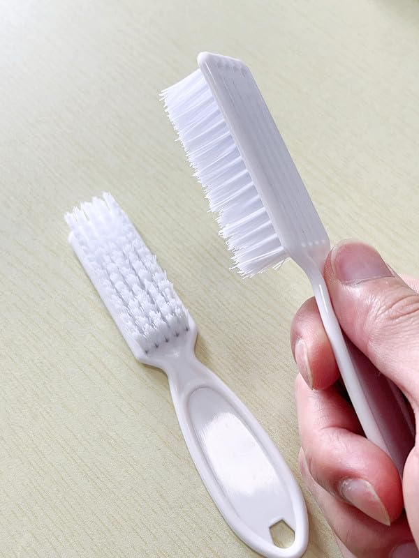 12Pcs Nail Brush for Cleaning Fingernails, Handle Grip Cleaning Brush for Nail and Toenail, Nail Dust Brush Manicure Pedicure Tools Scrubbing Brush Women Men Home Salon(White)