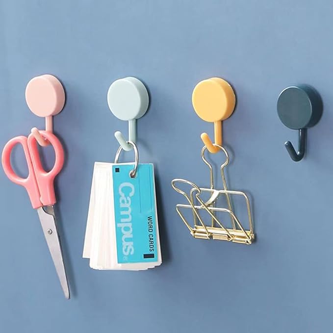 18 Pack Adhesive Hooks Cute Utility Hooks, Key Hooks for Wall Decorative, for Hanging Hat, Towel, Key, Towel Hook Wall Mount for Home, Kitchen, Bathroom, Office
