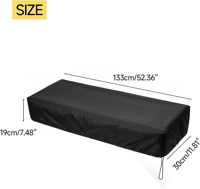 Soundspire 88 Keys Piano Keyboard Dust Cover, Waterproof Thickening Digital Electronic Piano Cover with Elastic Lock, Full Coverage Premium Protector for Music Keyboards (Black)