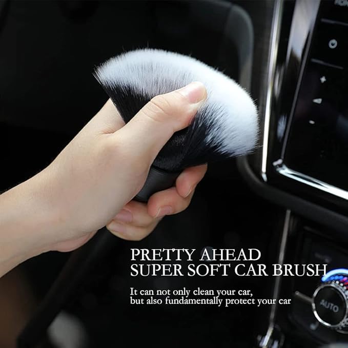Auto Interior Dust Brush, Car Soft Bristles Detailing Brush, Scratch Free Dust Removal Cleaning Tool Kit, Long Hair Handle Brushes Duster for Auto Dashboard, Air Vents, Leather, Computer.