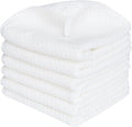 Washcloth Set for Bathroom - Quick Drying - Ultra Soft Microfiber Absorbent Towel for Bath Fitness, Gym, Shower, Hotel, and Spa - 13x13 Inch | Set of 6, White