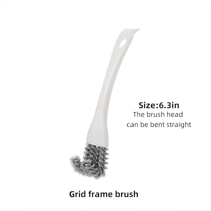 Grout Brush for Deep Cleaning – Multi-Surface Scrubber for Kitchen Sinks, Stovetops, Grill Grates, Pet Cages – Stiff Bristles Remove Stubborn Grime, Grease & Debris – Ergonomic Non-Slip Handle (2Pcs)