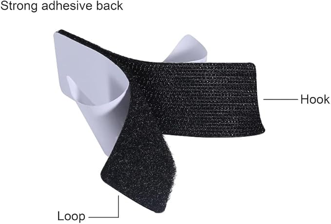 20 Sets 1x4 Inch Hook and Loop Fastener Strips with Adhesive Heavy Duty Double Sided Sticky Picture Hanging Wall Mounting Tape for Home and Office Use, Black