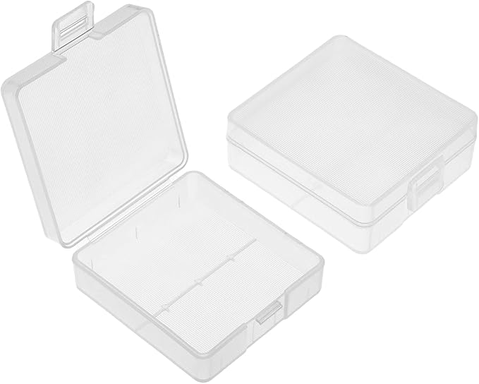 Heyiarbeit Battery Storage Case Holder Box for 2 9V Batteries, Clear Color (2 Pack)