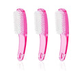 3Pcs Nail Cleaning Brushes, Thick Handle Hand Fingernail Clean Brush Manicure Tools Scrub Cleaning Brushes for Toes and Nails (Red)