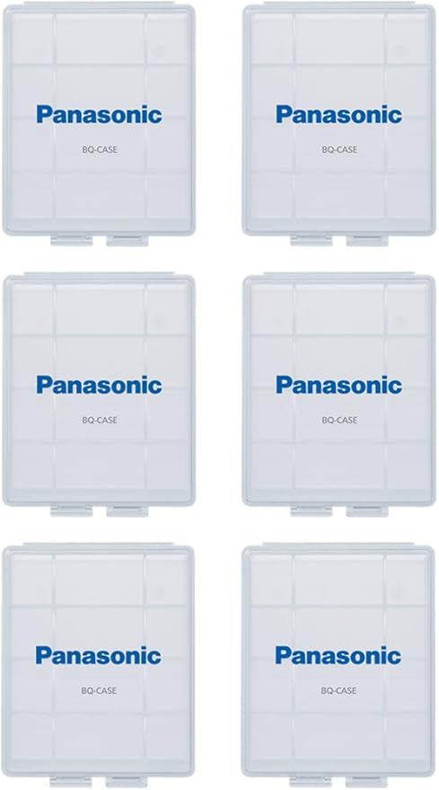 Panasonic BQ-CASE6SA Battery Storage Cases with 4AA or 5AAA Battery Capacity, 6 Pack
