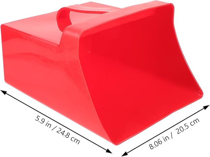VOSAREA Handheld Dustpan and Garbage Shovel, Thickened Red Plastic Reusable Table Cleaning Dust Pan with Handle for Home and Office Use