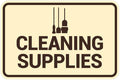Signs ByLITA Classic Framed Cleaning Supplies Sign (Ivory/Dark Brown) - Medium