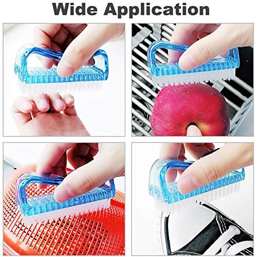 Leline's Nail Brush, 2 Pieces Handle Grip Nail Cleaner Brush, Soft Kids Nail Brush, Purple and Blue