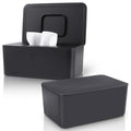 2 Pack LEQXGO Baby Wipes Dispenser, Wipes Dispenser Baby Wipes Case, Baby Wipe Holder for Fresh Wipes, Non-Slip Wipes Case, Wipe Container with Sealing Design Lid (Black and Black)
