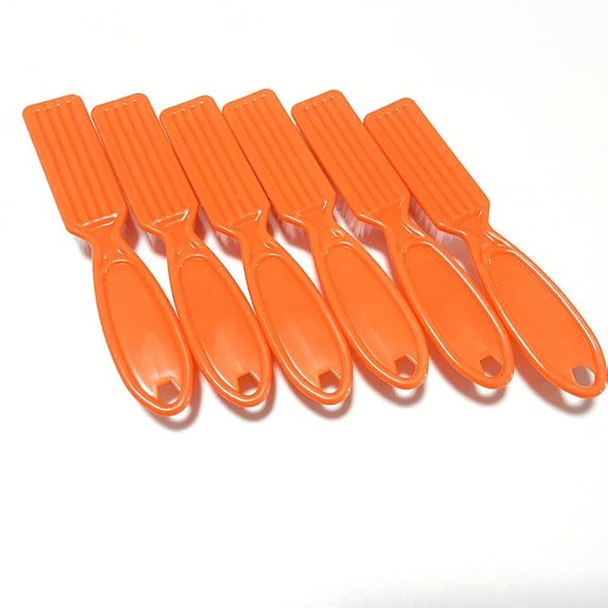 6Pcs Nail Brush for Cleaning Fingernails, Handle Grip Cleaning Brush for Nail and Toenail, Nail Dust Brush Manicure Pedicure Tools Scrubbing Brush Women Men Home Salon(Orange)