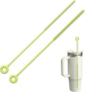 2Pcs Silicone Straw Cleaner Brush, Dual-Size Brushes (6mm Slim & 9mm Wide), Clean for Reusable Straws, Cups and Tumblers, Durable & Eco-Friendly, Green