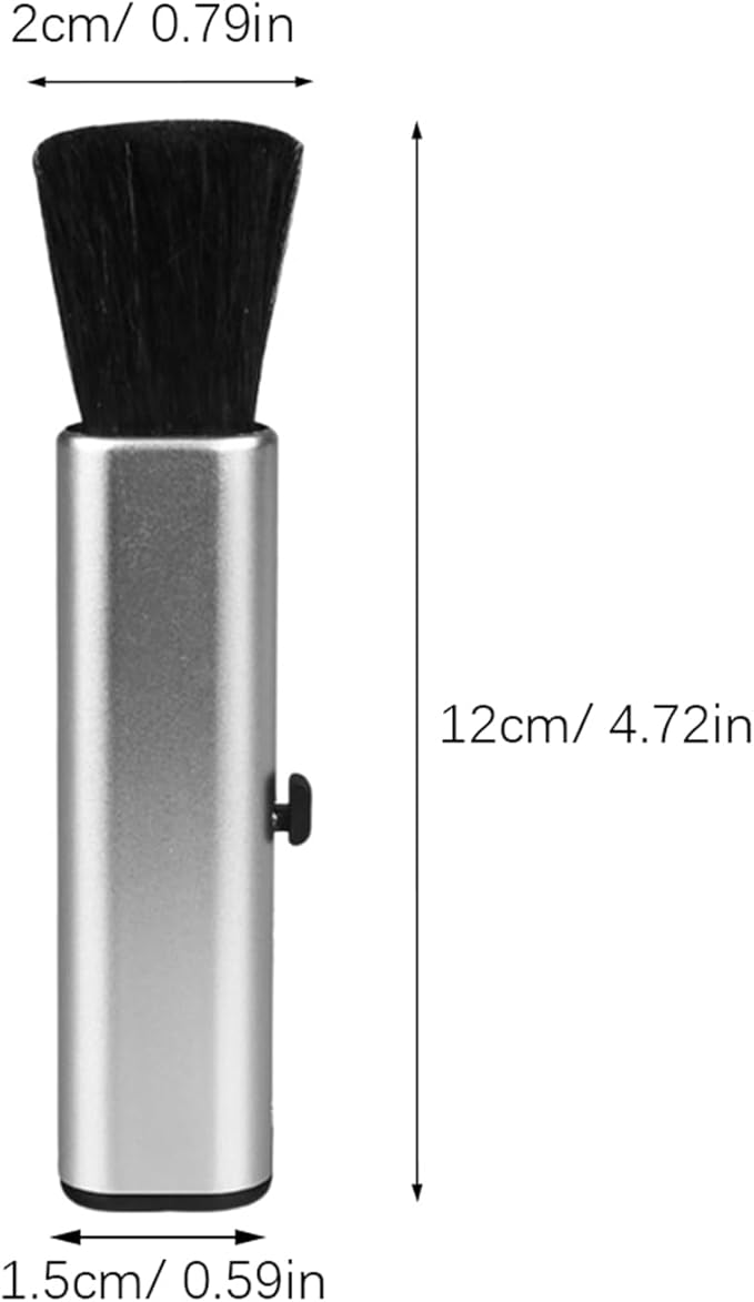 Yardwe Retractable Car Air Vent Cleaning Brush with Soft Bristles, Mini Gap Cleaning Tool for Automotive Air Conditioner and Interior Dust Removal, Portable Silver Car Care Accessory