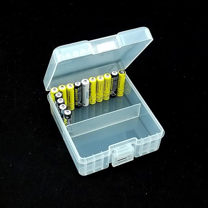 Fielect 24 x AA Battery Storage Case Holder Organizer Box Transparent