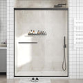Glass Sliding Shower Door 56-60" W x 72" H, Semi Frameless Double Sliding Bathroom Shower Door, 1/4"(6mm) Clear Tempered Glass, Nano Easy Cleaning Coated, ANSI Cerified, Matte Black