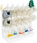 LUNELL Baby Bottle Drying Rack, Vertical Space-Saving Organizer for Countertop, Holds Bottles, Brushes, Pacifiers,Ivory White