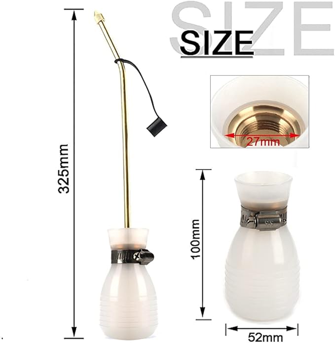 Powder Duster, Large Diatomaceous Earth Bulb Duster Applicator with Long Copper Tube Garden Puffer Duster for Multi Purpose Indoor and Outdoor Use (White)