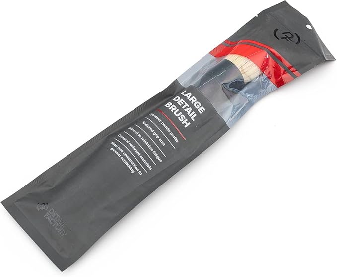 Detail Factory Boar Hair Detailing Brush Large, Comfortable Grip and Heavy-Duty Scrubbing for Interior, Exterior, Engine Bay, Wheels, Exhaust Tips, Textured Plastic