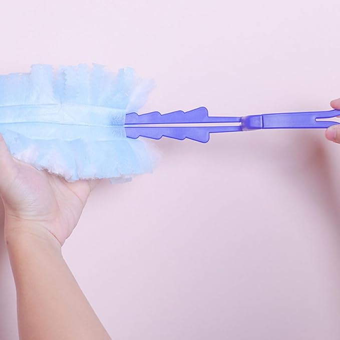 Electrostatic Duster with Handle 11pcs Set for Home Cleaning, Disposable Dusting Brushes with 10 Replacement Cloths, Kitchen and Furniture Dusting Tool for Window Blinds and