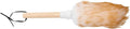 VILLCASE Lambswool Duster with Wooden Handle, Small White Cleaning Tool for Home and Car Dust Removal, Washable Soft Duster for Household and Office Use