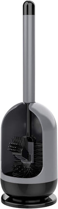 MR.SIGA Soft Bristle Toilet Brush with Holder, Gray & Black, 1Pack