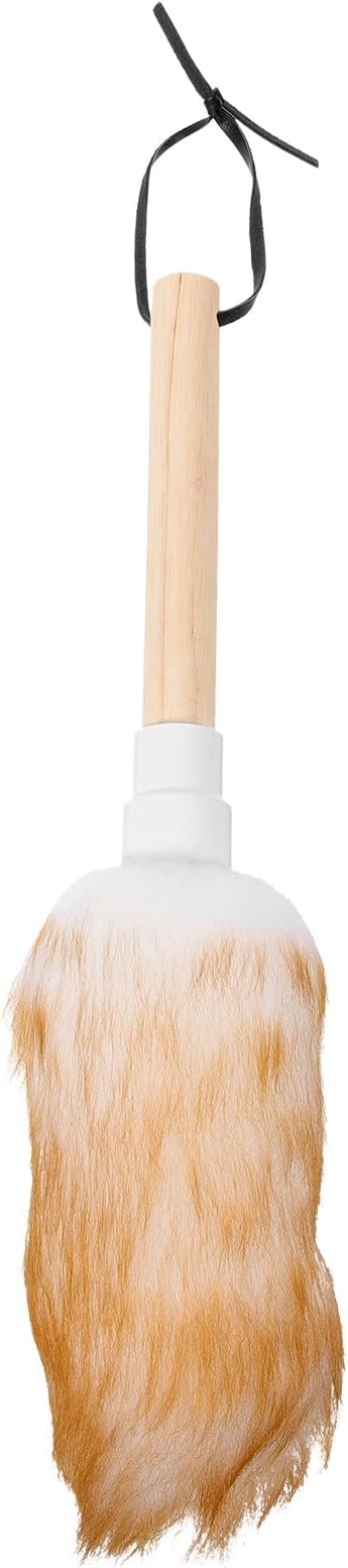 ARTIBETTER Lambswool Duster Handheld Reusable Household Duster for Home and Car Cleaning with Washable White Wool Head Small Size