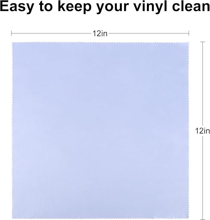 Record Cleaning Cloth, 6 Pack 12''x12'' Anti-Static Microfiber Towel by Gartopvoiz Lint-Free Cleaner for LP Record Vinyl, Glasses, TV Screen, Laptop