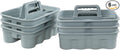 6-Pack Plastic Storage Caddy, Cleaning Caddy with Handle, Gray