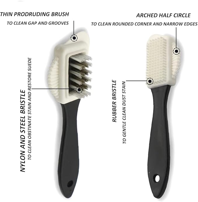 2PCS Suede Shoe Brushes, Suede & Nubuck 4-Way Leather Cleaning Brush, Nubuck Brush for Shoe Boot Bag Cleaning