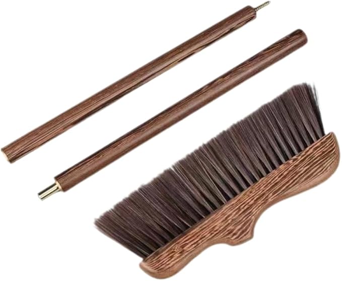 UNOMOR Handmade Soft Wood Broom - Long Handle Broom for Dust Removal, Kitchen Cleaning Sidewalk, Patio, Courtyard, Bathtub, and Floor Brush