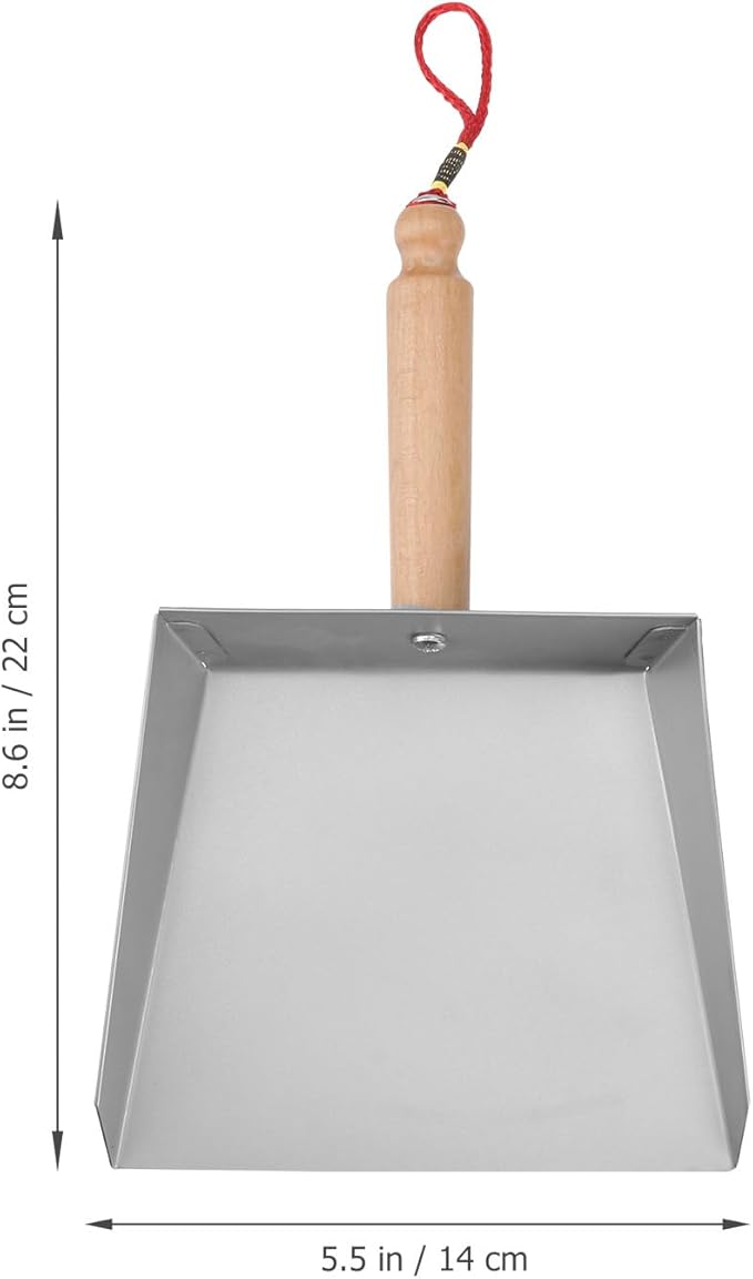 Hemoton Mini Stainless Steel Dustpan 8.66X5.51 Inch Small Metal Dust Pan Lightweight Tabletop Cleaning Tool for Kitchen and Home