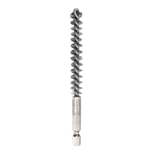 HARFINGTON Stainless Steel Bore Brush 10mm Dia Cleaning Wire Brush with Handle 1/4 Inch Hex Shank for Tubes, Ports, Bearings