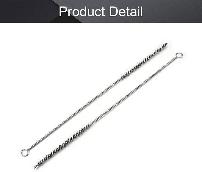 Utoolmart Steel Wire Cleaning Brush, Spiral Power Tube Brush, 0.2-inch Diameter 12-inch Length, 2pcs