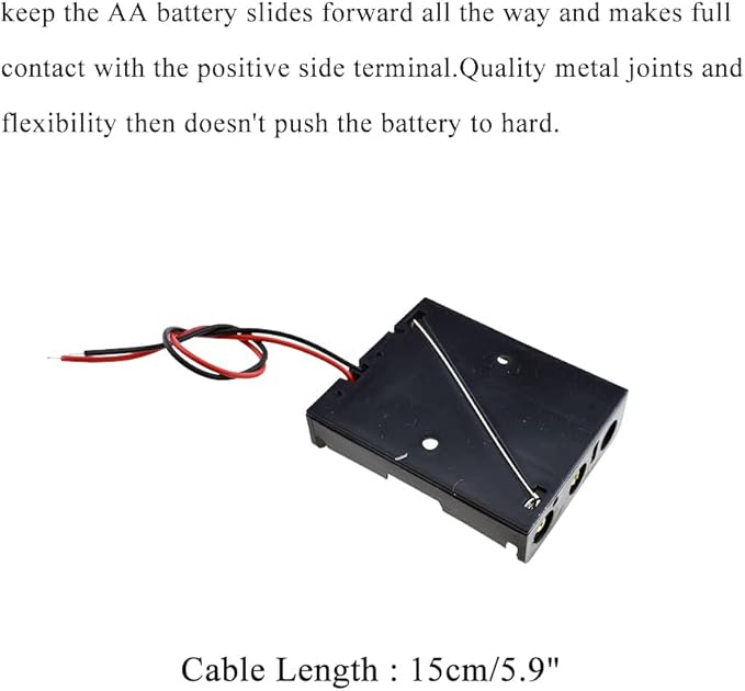 HAHIYO 4.5V AA Battery Holder Bundle Series with Wire Sturdy Clapm Flexible Springs Contact Build-in Harnesses Batteries Black Case Easy Install 6 Pieces for Wall Clocks Ham Radio Kids Toys