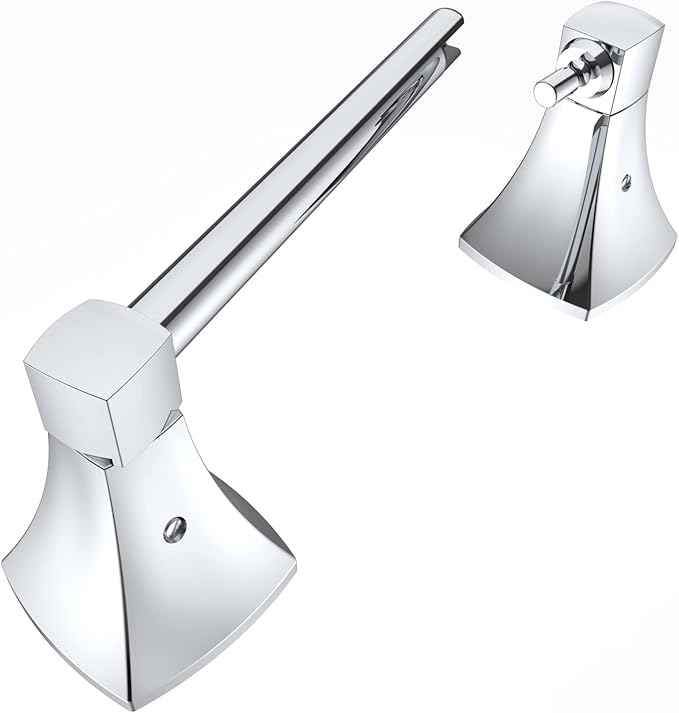 Polished Chrome Toilet Paper Holder Bathroom Double Post Pivoting Tissue Roll Holder Stainless Steel and Zinc Alloy Wall Mount