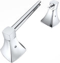 Polished Chrome Toilet Paper Holder Bathroom Double Post Pivoting Tissue Roll Holder Stainless Steel and Zinc Alloy Wall Mount