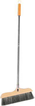 Wood Bristle Broom Heavy Duty Household Sweeper Long Handle Soft Bristle for Tile Surface Cleaning