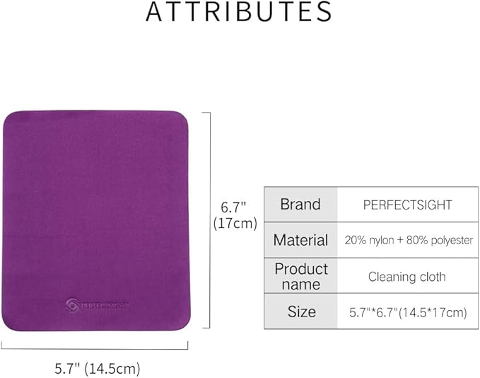 PERFECTSIGHT Microfiber Cleaning Cloths for Electronics - Cleans Lenses, Glasses, Screens, Cameras, Cell Phone, Eyeglasses, Computer, Monitors,Tablets LCD TV Screens (6 Pack, Multicolor)