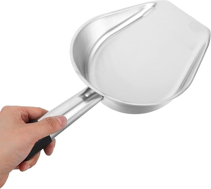 Milisten Small Stainless Steel Handheld Dustpan Shovel, Thickened Metal Household Cleaning Shovel for Outdoor and Kitchen Use, Compact Narrow Mouth Trash Collector for Convenient Waste