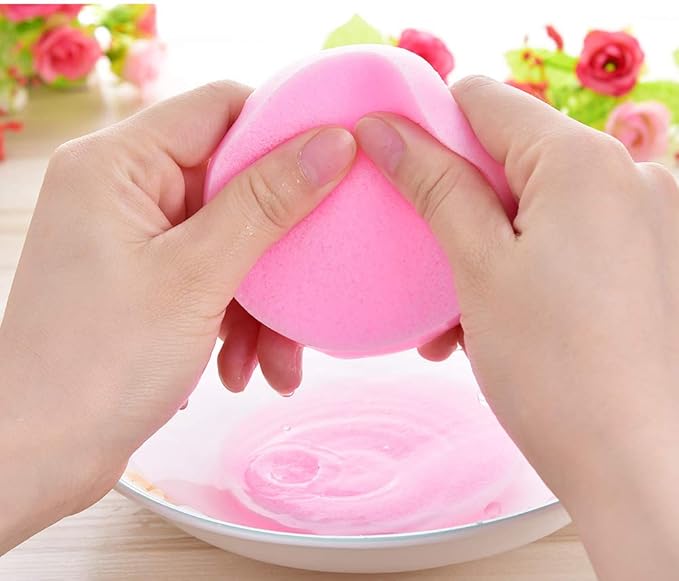 Facial Sponge Compressed,60 Pcs PVA Professional Makeup Removal Wash Round Face Sponges Spa Pads Exfoliating Cleansing for Women,Pink