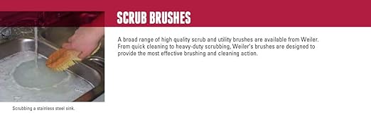 Weiler 72034 7-1/4" Square End Scrub Brush, 1" Trim, Palmyra Fill (Pack of 24)