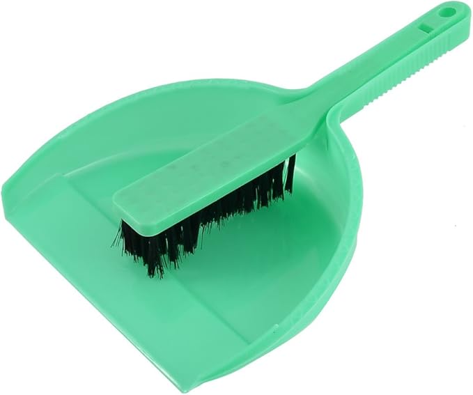 Computer Car Dashboard Fans Blade Cleaning Brush Dustpan Set Green