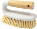 Wooden Handled Brush, Stiff Bristle Gravity Cleaning Brush, Multi-Purpose Brush for Bathroom Sinks, Floors, Carpets, Pools, Kitchens, Tiles, White.