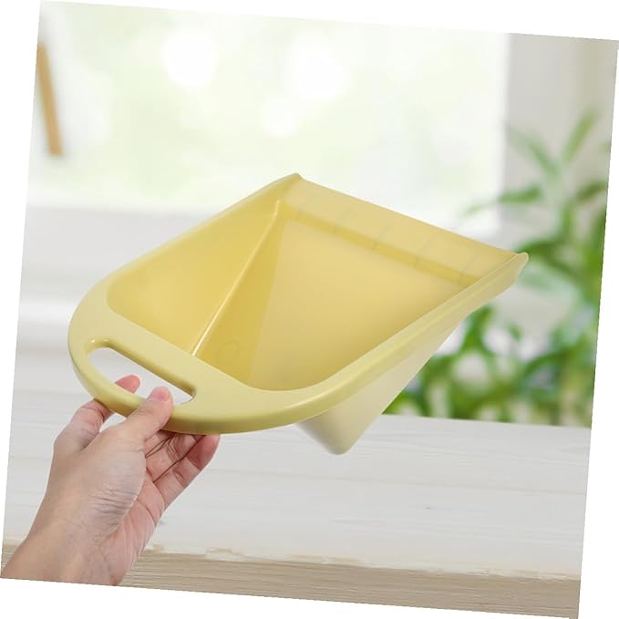 Homoyoyo 2pcs Handheld Dustpan Set Compact Yellow with Handle, Practical Reusable Trash Scoop for Home Office Desk Cleaning