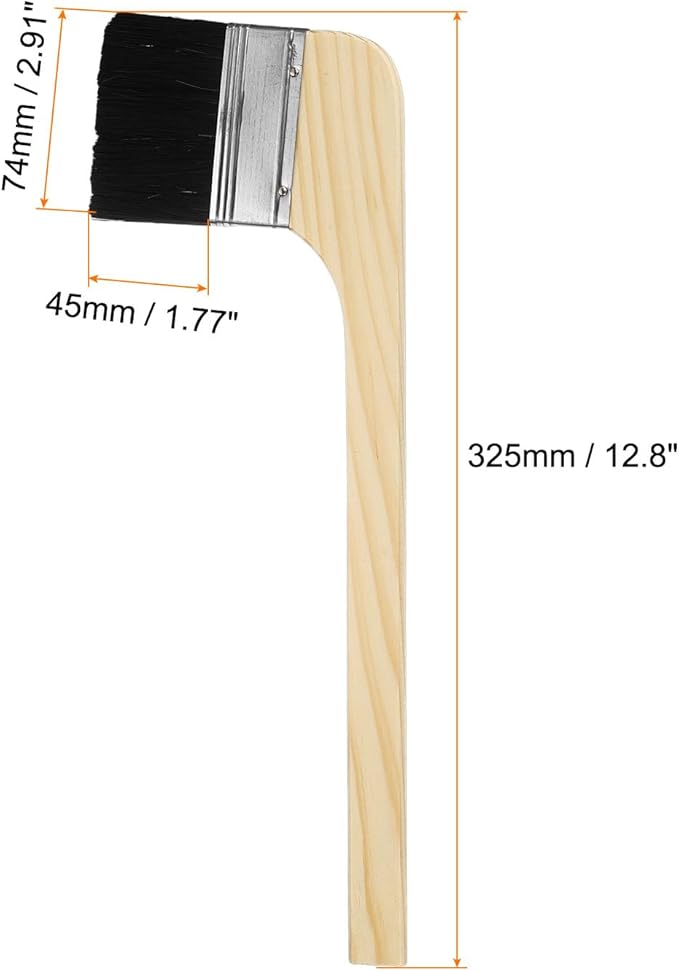 HARFINGTON Paint Brush 3Pcs 3" Brush Width Reusable Variety Angled Bend Brushes Radiator Paint for All Latex Oil Painting Furniture Walls Treatment, Black