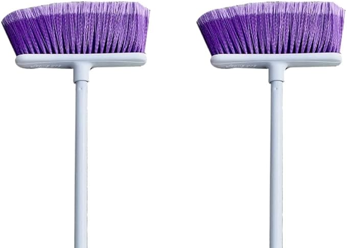 The Original Soft Sweep Magnetic Action Broom (4-Pack, Purple) - Super Lightweight Indoor & Outdoor Sweepers with Soft Flagged Bristles - Non-Scratch Design for Wood, Tile, & Linoleum - Made in USA