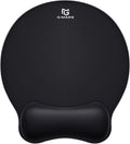Gimars Upgrade Round Mouse Pad with Wrist Rest, Enlarge Smooth Superfine Fibre Memory Foam Ergonomic Comfortable Gaming Mousepad with Nonslip Base for Pain Relief, Laptop Computer Office, 10.8 x 9.7''